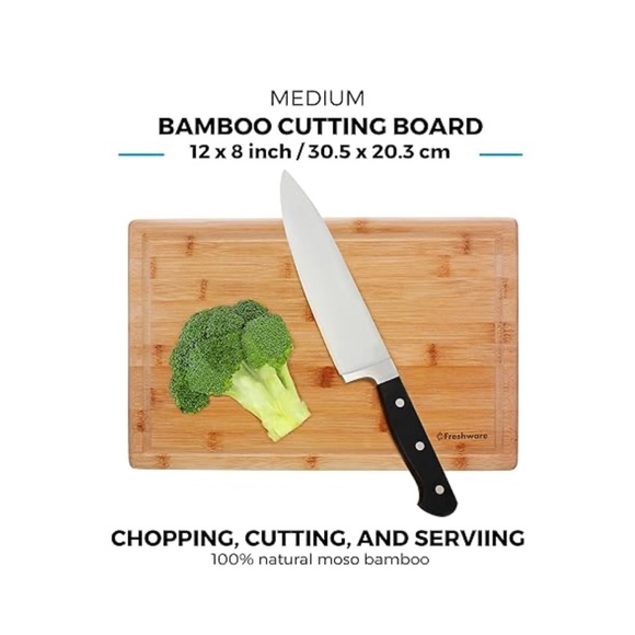 Set of 2 Freshware Bamboo Cutting Boards - NEW - Picture 3 of 3